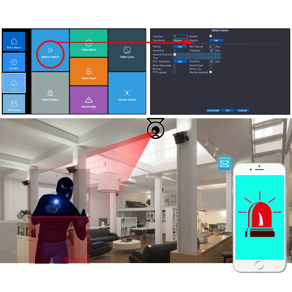 6 в 1 гибридный видеорегистратор с функцией распознавания лиц H.265 AHD DVR 4/8 каналов NVR