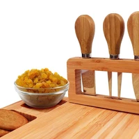 1pcs bamboo cheese board set cooked food platter meat cutting cheese board utensils board kitchen cutting party board b5w5