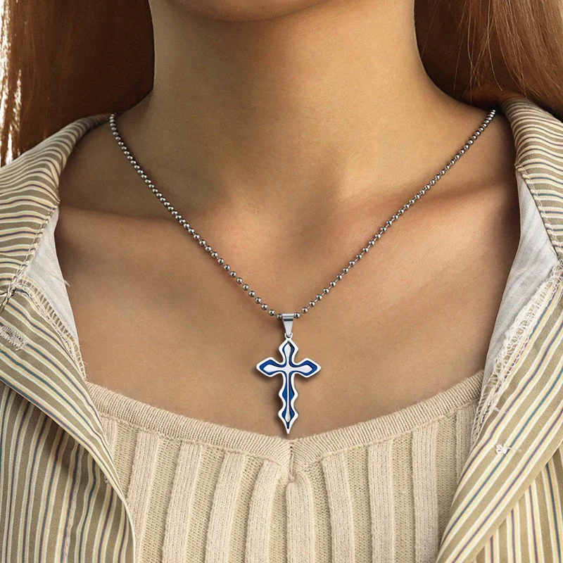

1 Piece Of Crystal Cross Pendant Silver Gold Black Stainless Steel Zirconia Jesus Cross Pendant Necklace Jewelry 6 Styles New