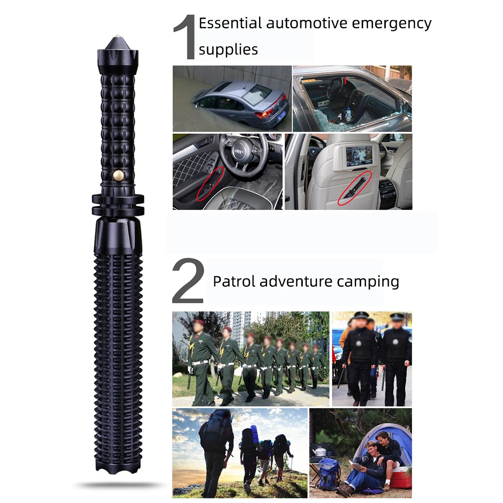 Tactical Baseball Bat Stick LED Telescopic Flashlight 600LM Super Bright Baton Torch for Emergency and Self Defense | Лампы и
