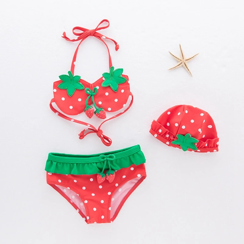 Baby Bikini Swimsuit for Girls 3 Pieces Sexy Child Bikinis Set Toddler Children's Bathing Suit Kids Swimwear Swimming Wear Girl