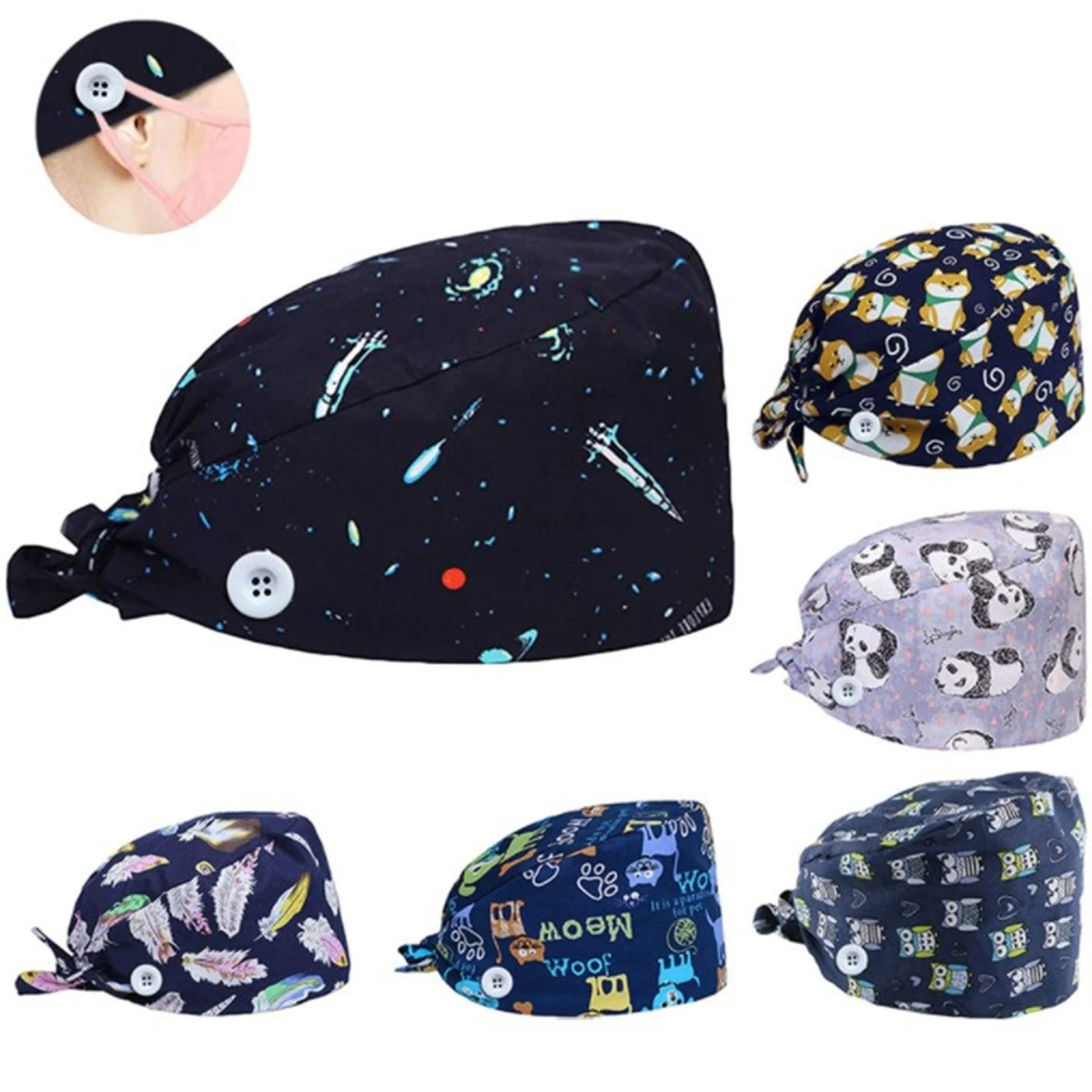 

Шапка-резинка для мужчин и женщин, регулируемая шапка с кнопкой и принтом маски, для тренировок, для работы