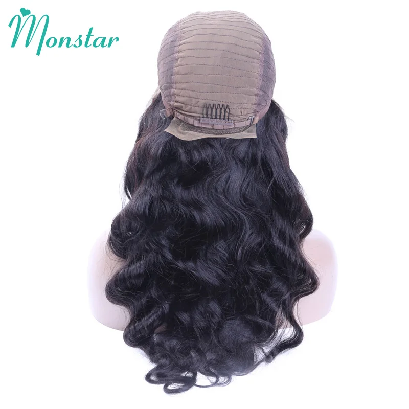 Monstar волнистые кружевные передние парики бразильские волосы Remy отбеленные узлы