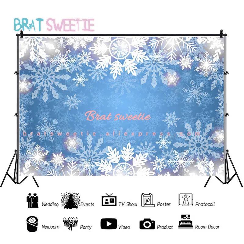 Лед Queen Princess Вечерние снежинки фон для фотосъемки на виниловой основе зимний день