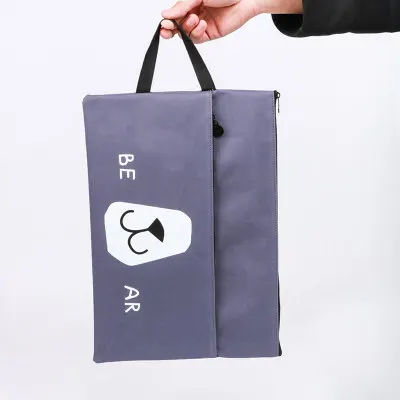 Синий A4 Kawaii Cat Oxford папка для файлов, 3 цвета, Большая Сумка для документов, офисные канцелярские принадлежности, деловой портфель, бумажный органайзер для хранения, сумка - Цвет: Синий