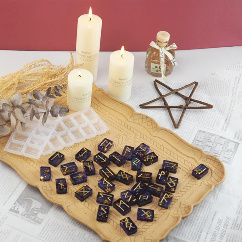 Руны камни Wicca кристаллы формы с гравировкой Старший ФУТАРК Алфавит Руна