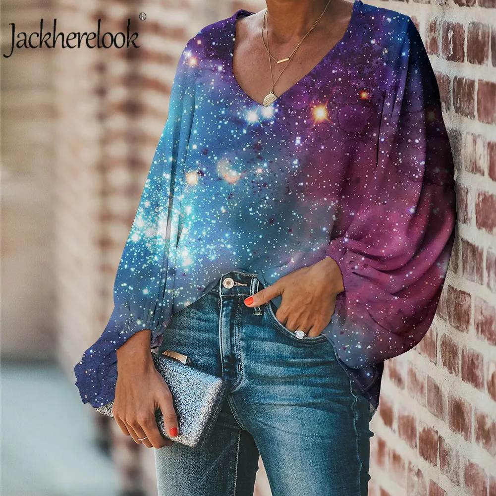 

Женская шифоновая блузка с длинным рукавом и V-образным вырезом