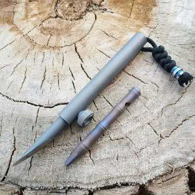 Gray Титановая тактическая крутая палка пистолет болт K палка Нож EDC Bamboo Самозащита наружное Походное оружие для побега - Цвет: Gray