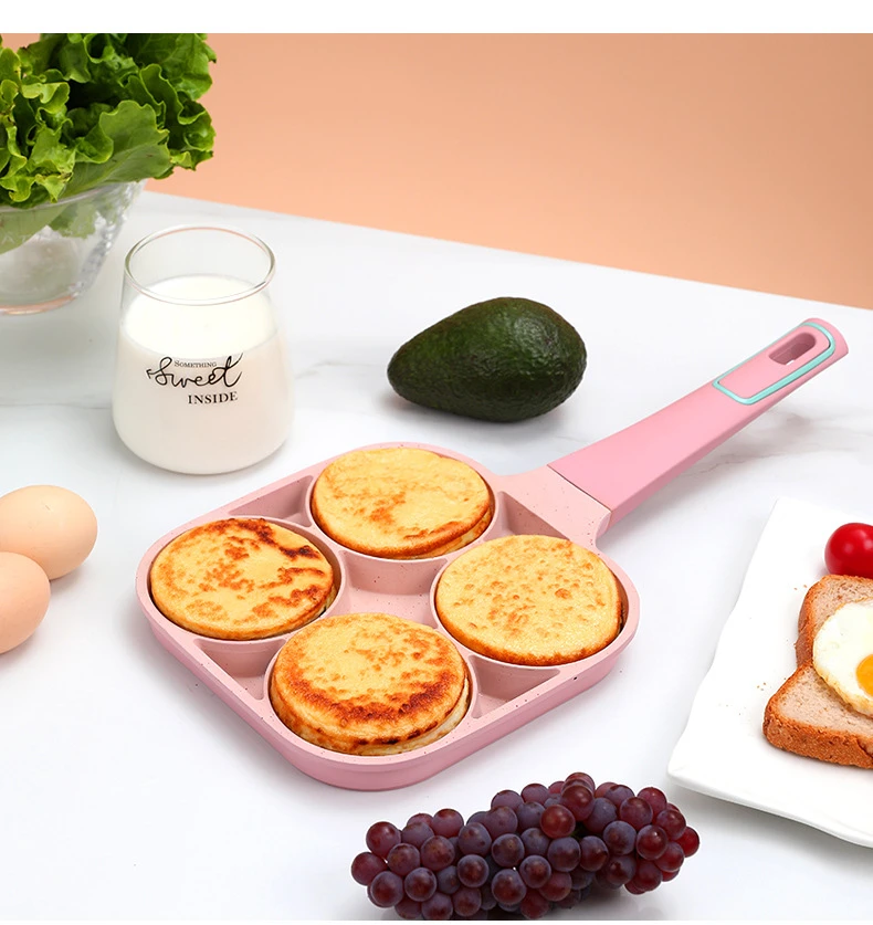 

Non Stick Frying Pan Four-Hole Egg Frying Pan Utensils For Kitchen Accessories Eggs Ham Steak No Oil-Smoke Kitchen Cooking
