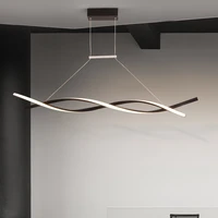 modern led pendant lights for office dining room kitchen study aluminum wave lustre home indoor pendant lamp lighting fixtures
