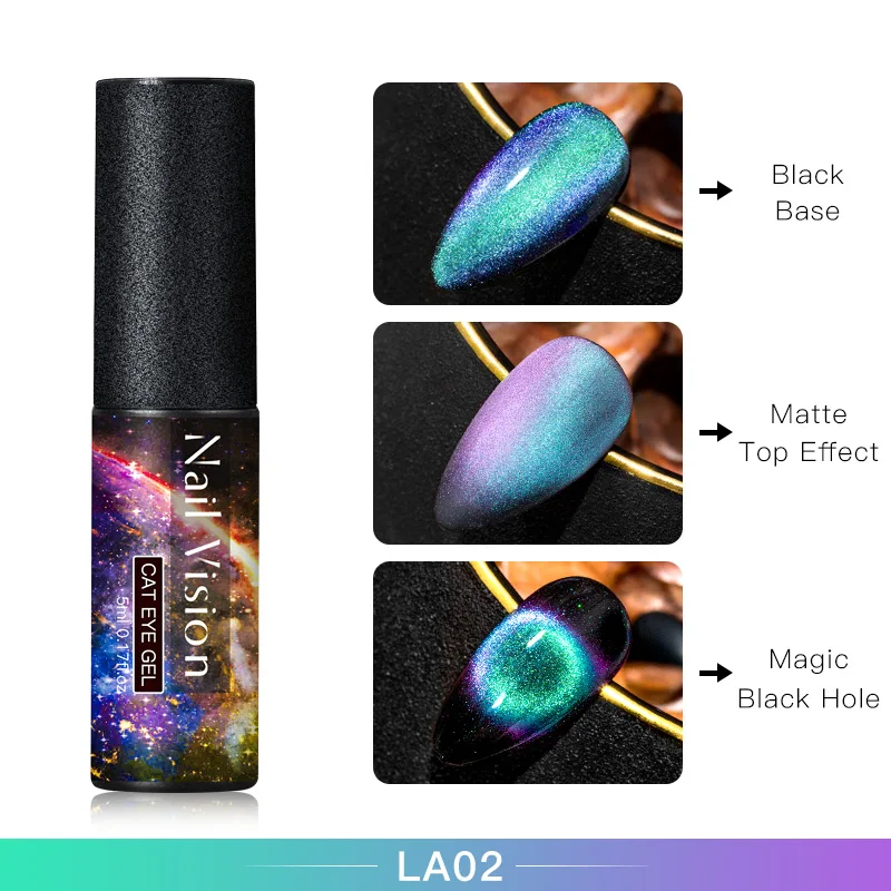 EES08025 Nail Vision 9D кошачий глаз УФ-Гель-лак Хамелеон для использования с магнитом впитывающийся Гель-лак для дизайна ногтей 5 мл долговечный Гель-лак для дизайна ногтей DIY - Цвет: EES08025