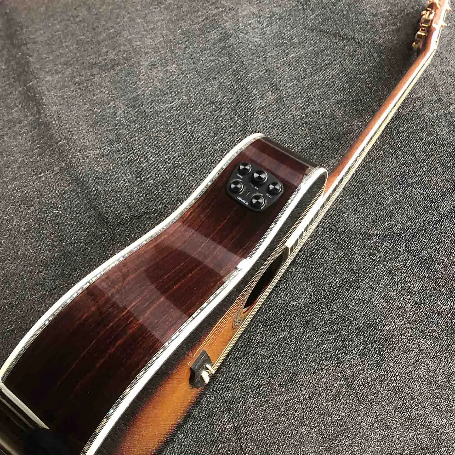 Акустическое гитарное ушко Sunburst 41 дюйм из массива ели с цветочными вставками
