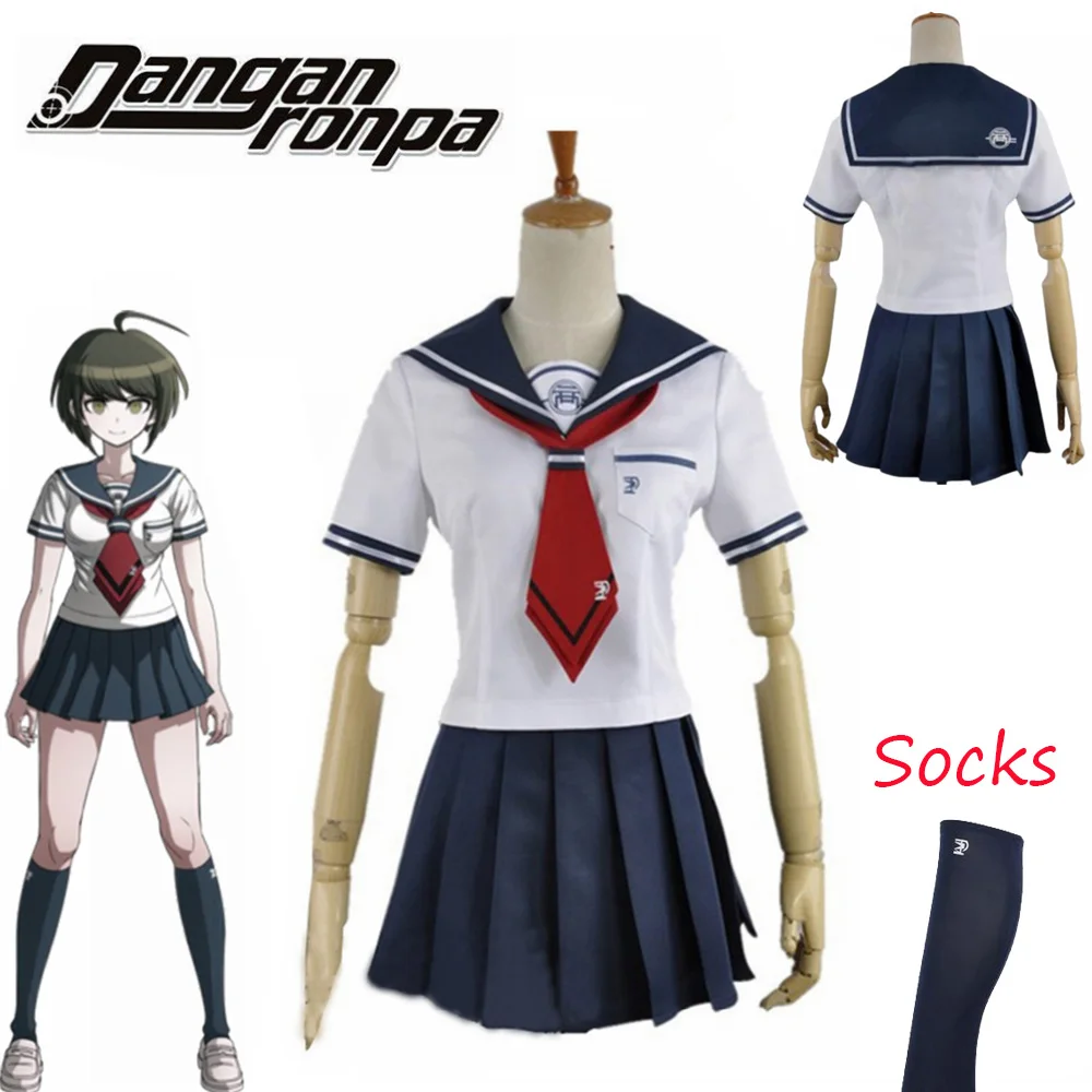 

Danganronpa 2 Another Episod Naegi Komaru Cosplay Costume Japanese Anime Uniform Suit Top Skirt Tie Stocking Halloween Clothes
