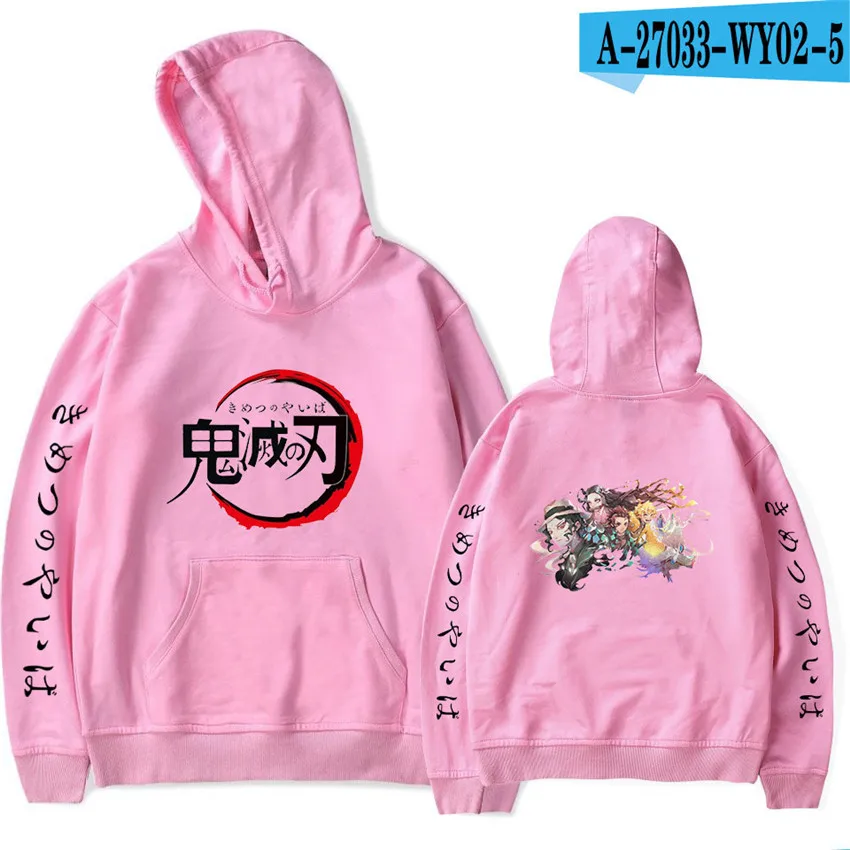 

Hot Anime Demon Slayer Hoodies Mens Sweatshirts Women Harajuku Hooded Pullovers Fashion Hooded Clothes Harajuku Autumn Kawayi