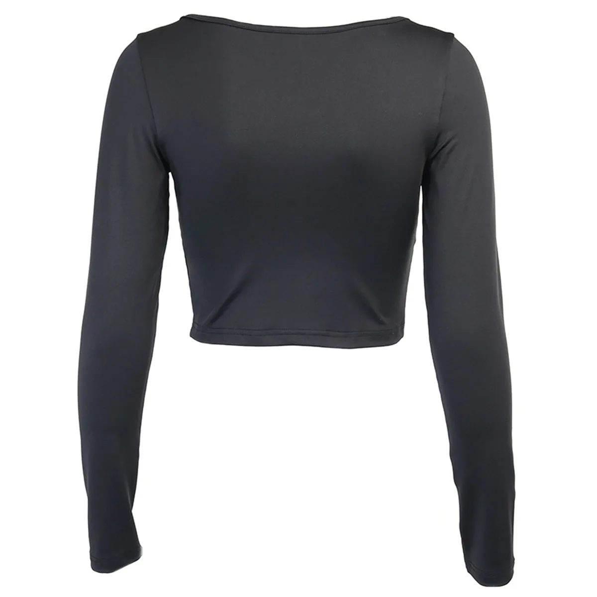 

Women Wrapped Cropped Top Casual Ladies Long Sleeve Sexy Square Neck Blouses Slim Fit Shirts Outerwear