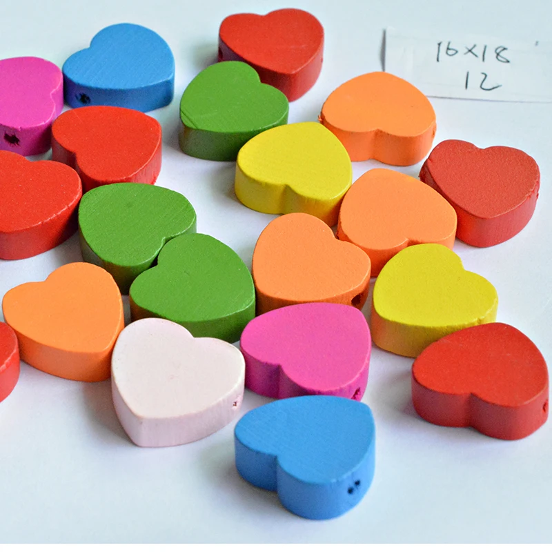 10 шт. деревянные бусины в форме сердца для ювелирных изделий аксессуары