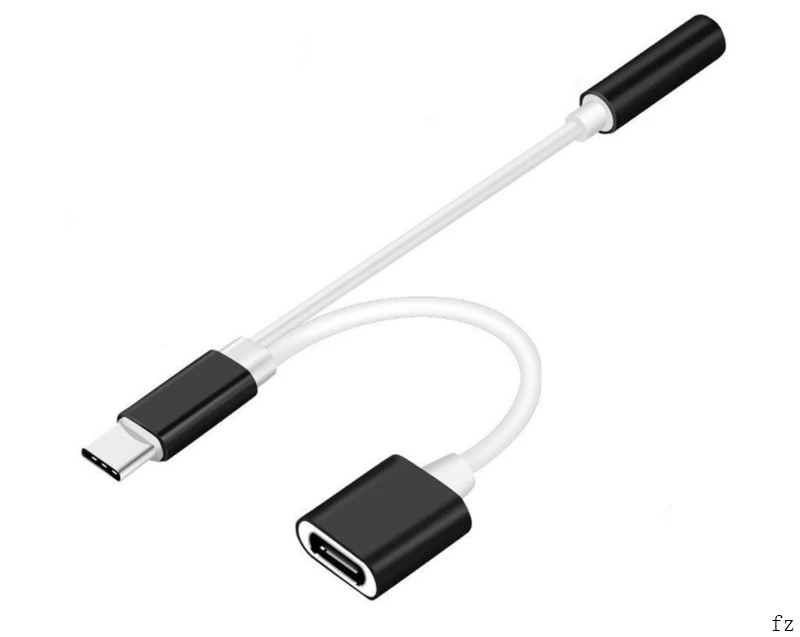 100 шт 2 в 1 usb type C кабель до 3 5 мм аудиокабель наушников AUX Jack адаптер | Электроника