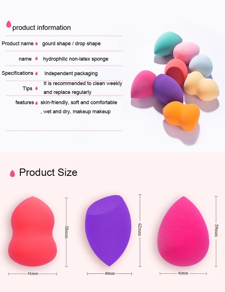 Gourd shape puff beauty egg drop makeup cushion sponge boxed |
