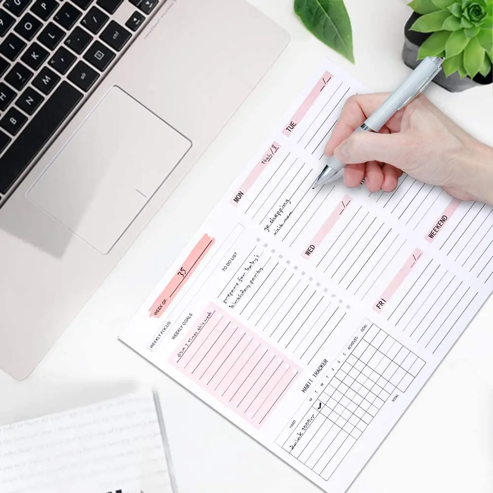 Ежедневный Еженедельный планировщик без даты настольные блокноты список