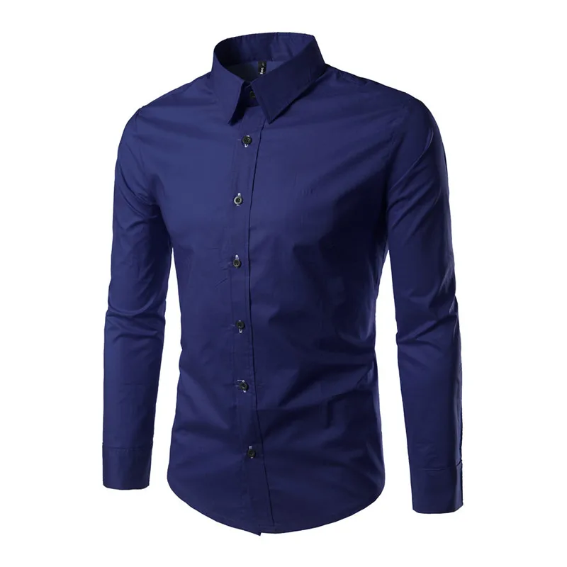 2020 Новая цветная Мужская рубашка с длинными рукавами для похудения однобортная