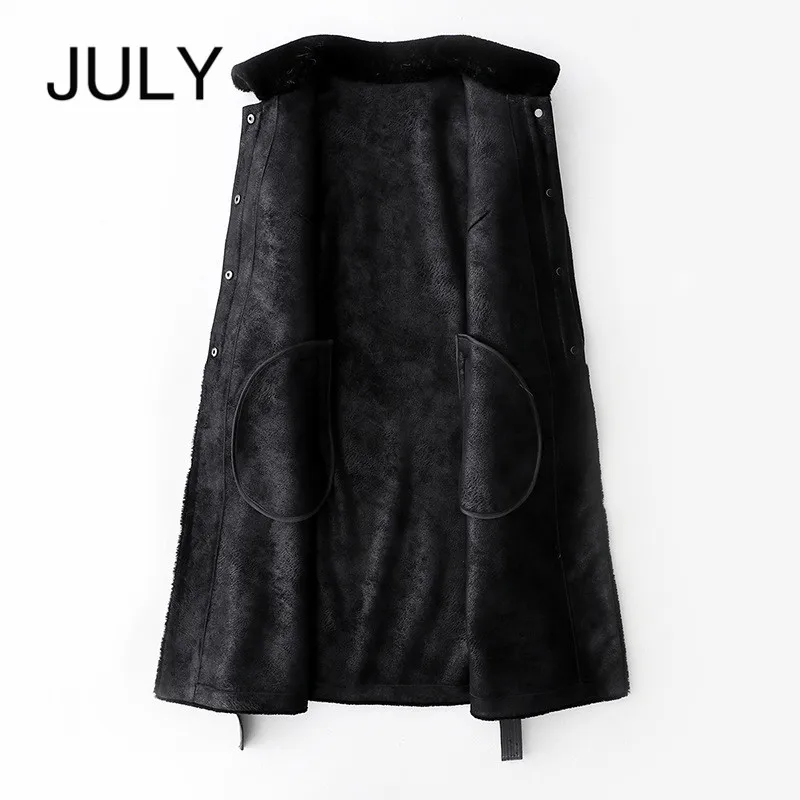 JULY/женское пальто из натуральной шерсти, кожа, черная,, новая шерсть шуба, длинная куртка с узким самообслуживанием, теплая куртка для путешествий