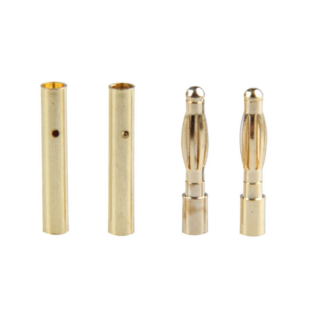 10 Pairs 2mm Banana Plug Gold Plated Copper Brushless Motor Bullet Connector For ESC Battery Wholeale | Обустройство дома
