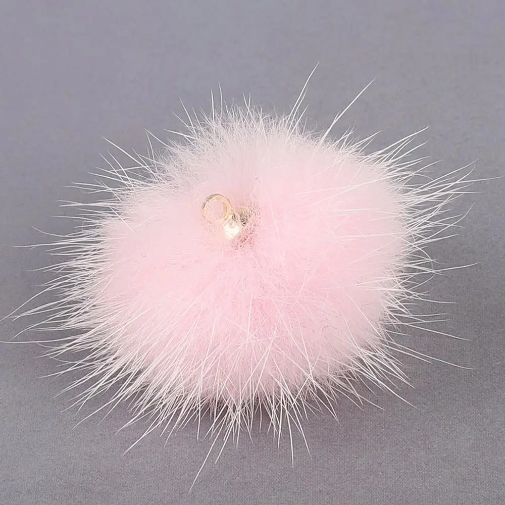 Pink Модные помпоны, 1 шт./лот, 3,5 см, мягкие шарики из меха норки, 3 цвета, для рукоделия, свадьбы, для шитья на ткани, аксессуары для украшения - Цвет: Pink