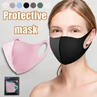 Многоразовая маска для косплея из ледяного шелка, модная маска для лица, дышащие моющиеся тканевые маски, чернаяРозоваязеленые маски
