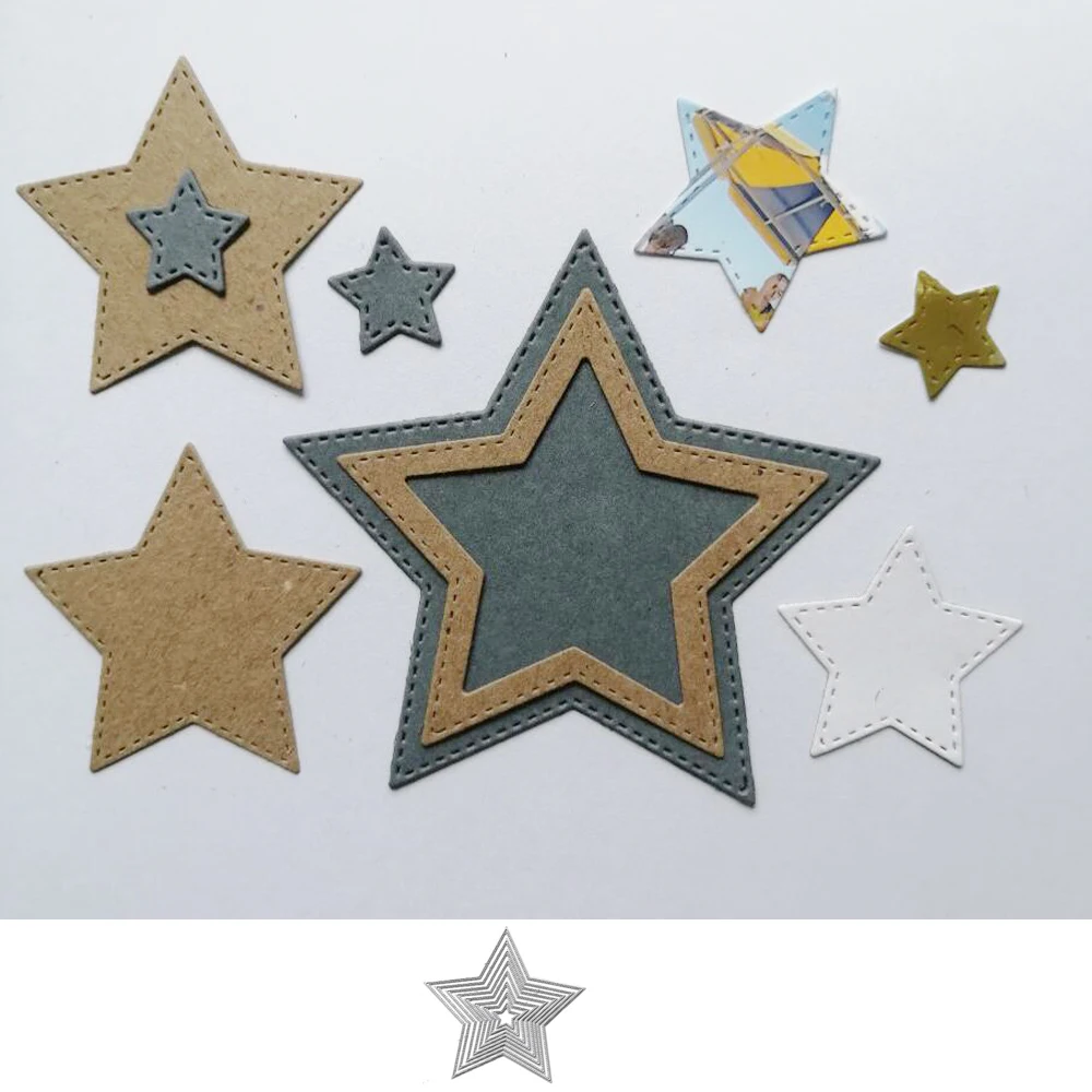 Звезд Craft металлическая нарезная поделочная форма удар Шаблон трафарет для