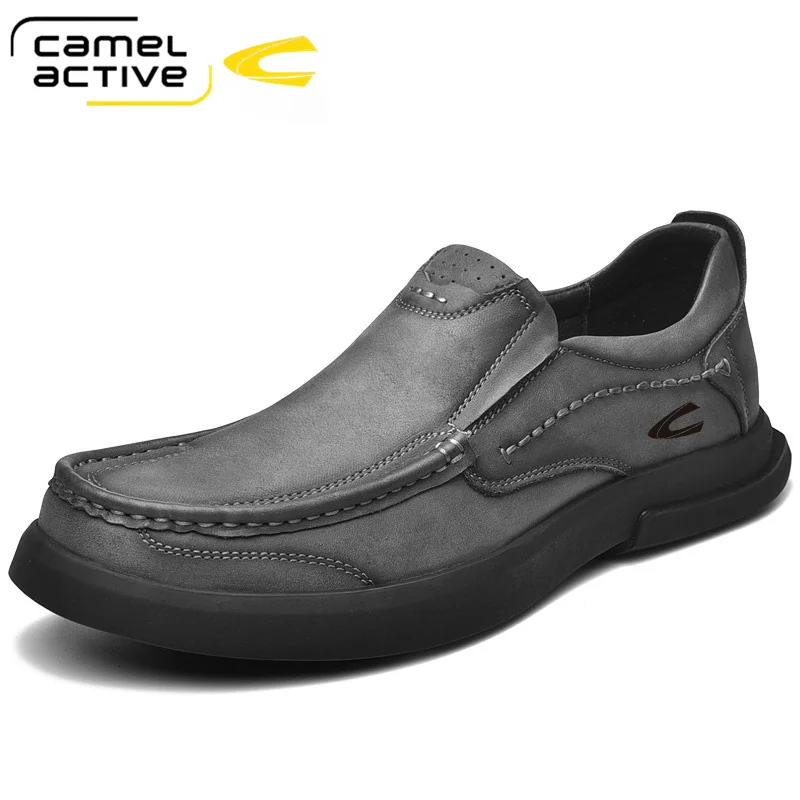 

Camel Active Retro Men's Casual Shoes Breathable Leather Loafers Soft Rubber Trekking Shoe Fashion Leisure Men Driving Loafers