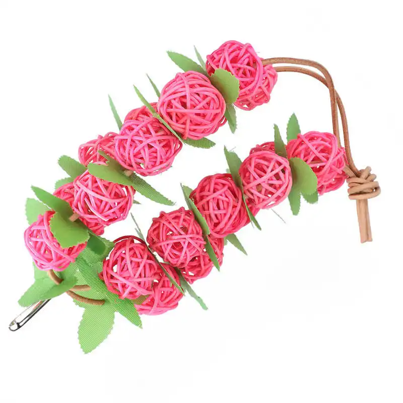 

Toys for Parrots Pet Parrots Biting Toy Rattan Ball String with Leaves Bird Swing Chewing Toy Cage Decoration Bird Toy