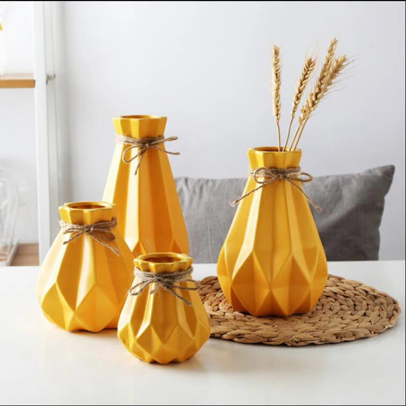 Модная керамическая ваза для комнаты стол сушеные цветы Белый Синий