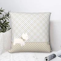 westie polka dots square pillowcase cushion cover creative home decorative polyester pillow case car simple 4545cm