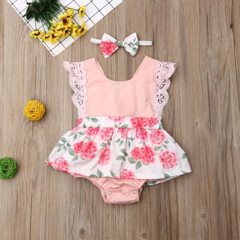 Emmababy новорожденных малышей Одежда для детей девочек цветочный комбинезон с