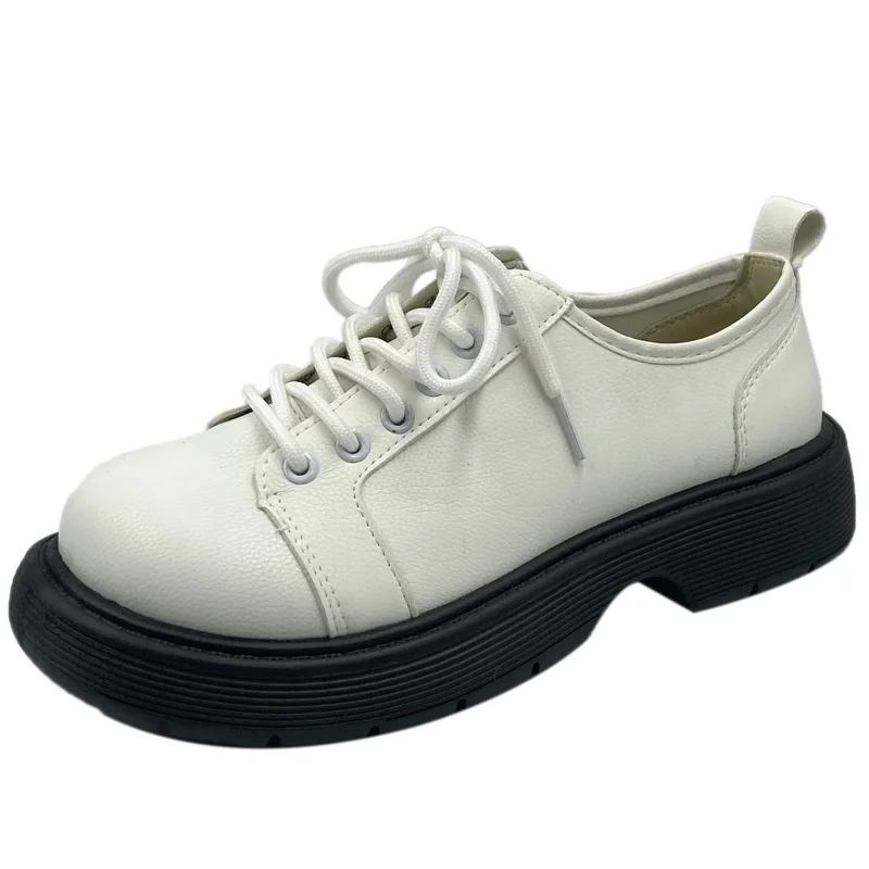 

Туфли женские на шнуровке, толстая подошва, круглый носок, повседневные лоферы, в британском стиле, 2021