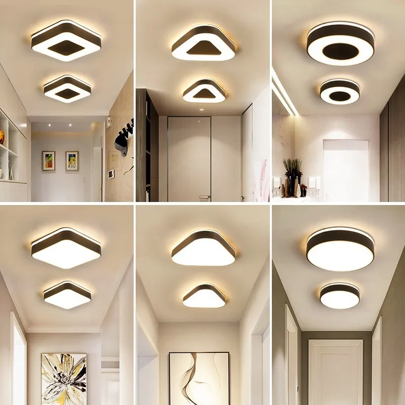 

New Design LED Ceiling Light Corridor Art Gallery Decoration Front Balcony Lamp Porch White Black Lamparas De Techo Plafondlamp