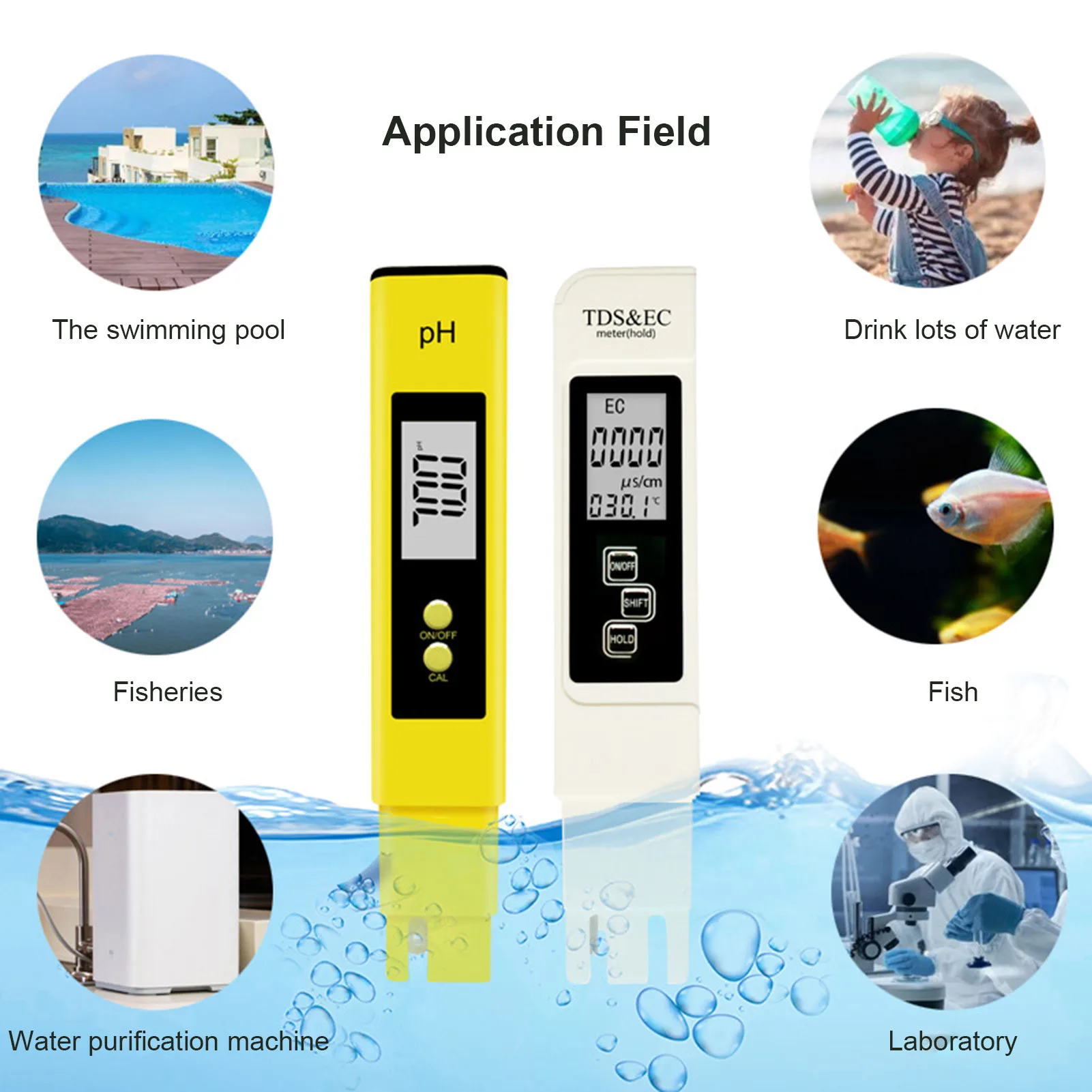 

PH Acidometer Water Quality Detector PH Value Test Prod EC&TDS Conductivity Water Quality Testing Pen