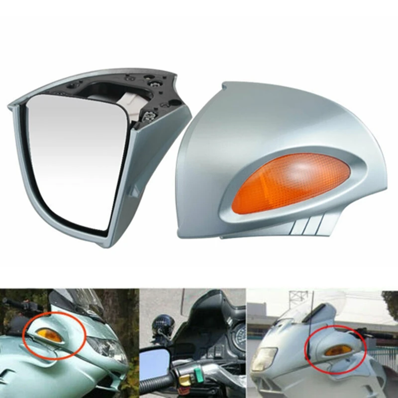 

DHBH-Motorcycle Rear View Mirror Lights Turn Signal Lamp Side Mount with Signal Lens For-BMW R1100RT R1150RT R850RT