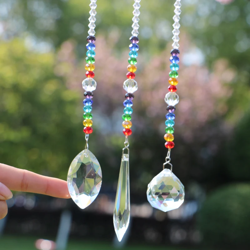 

1PCS Crystal Ball Prisms Suncatcher Rainbow Chakra Octagon Beads Pendant Window Hanging Ornament Home Wedding Decoration