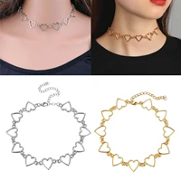 alloy heart choker necklace sweet love statement choker girlfriend gift necklace jewelry dress accessories