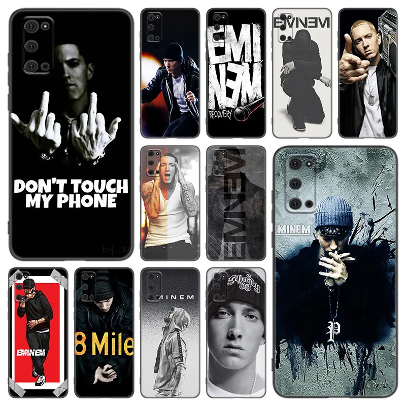 Чехол Rapper Eminem для телефона Samsung Galaxy S22 Pro S21 S20 Ultra FE S10 Lite S9 S8 Plus S10E 5G мягкий черный