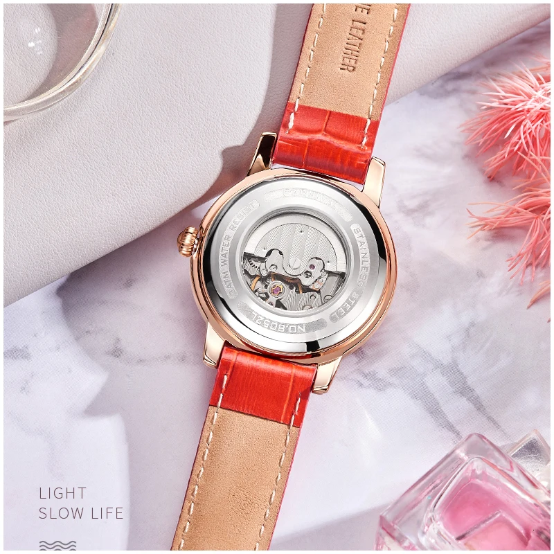 Carnival Women Mechanical Watch Luxury Brand Sapphire Automatic Watches Fashion Diamond Waterproof Hollow Ladies Watch 8052L