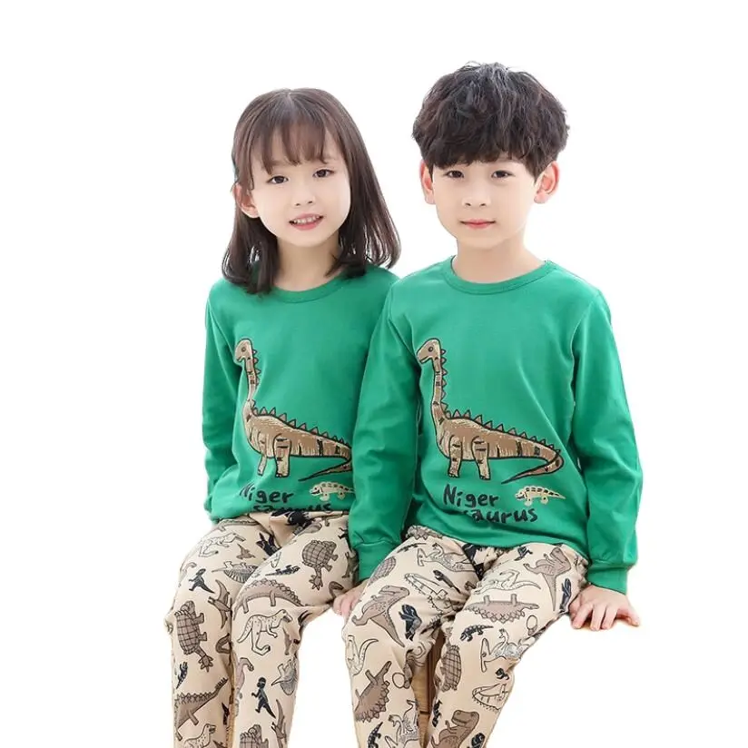 Зимняя домашняя одежда для маленьких девочек и мальчиков из чистого хлопка Лидер