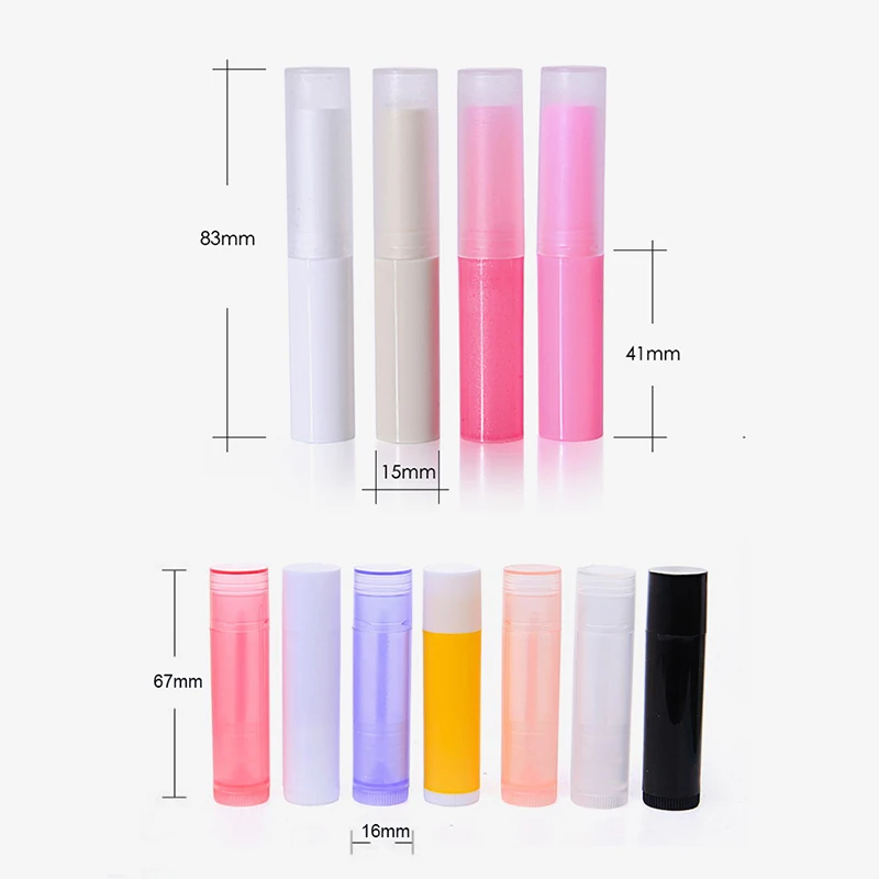 100 шт. пустые косметические контейнеры для пополнения бальзам губ крышки