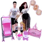 Семейная парная игрушка на 5 человек = 11,5 дюймов, кукла для беременных, мамаПапаДевочкаколяска, детская игрушка для игрового домика, рождественский подарок