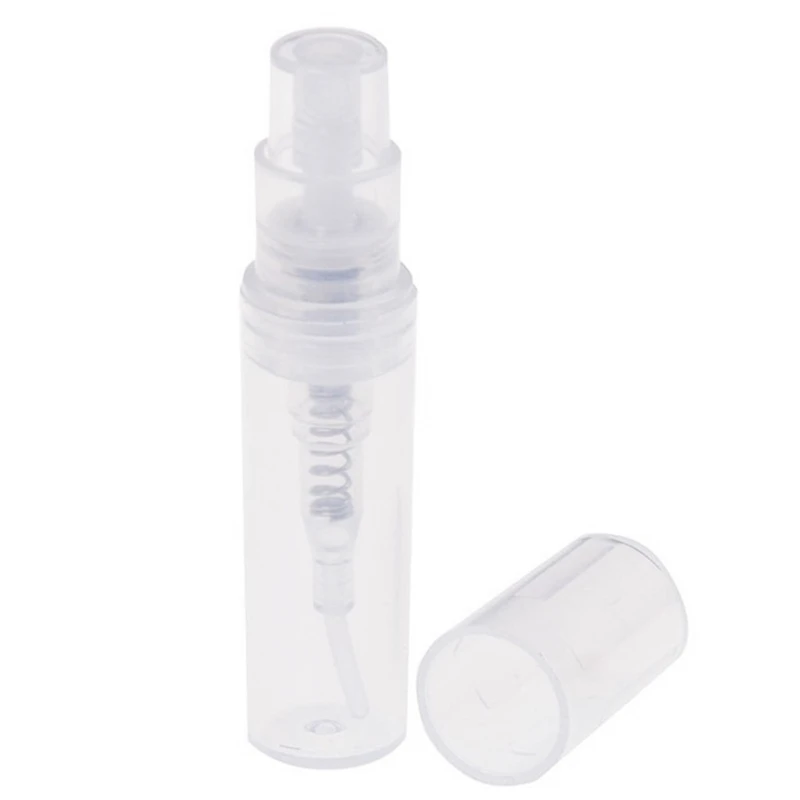 

28TA 100Pcs 3ml Mini Clear Plastic Refillable Spray Bottle Portable Perfume Mouthwash Sample Vial Cosmetic Atomizer Liquid for