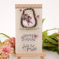 hedgehog clear stamps scrapbook christmas card paper craft silicon rubber roller transparent stamps