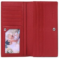fashion women wallets genuine leather long slim bifold purse credit card holder wallet zipper