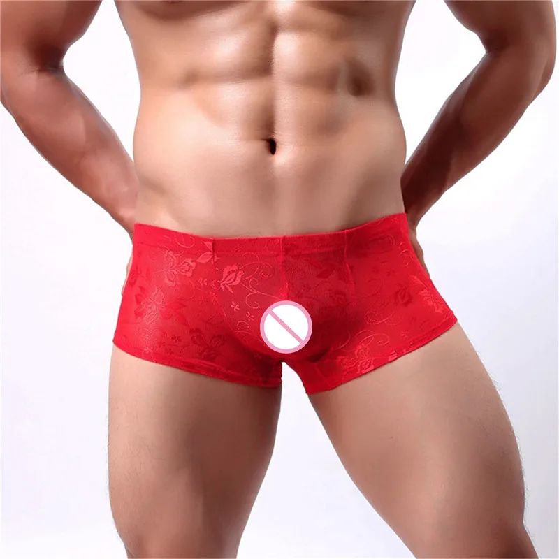 Трусы боксеры мужские 3 шт./лот пикантное нижнее белье с заниженной талией