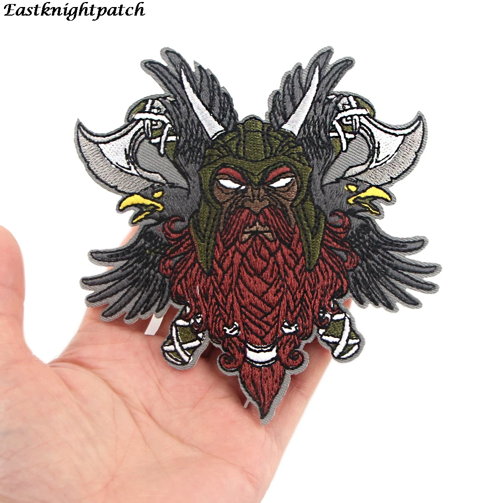 

E2452 Cartoon Punk DIY Dragon Dog Patch Embroidered Patches For Clothes Iron On Patches Sticker Animal Applique Stripe